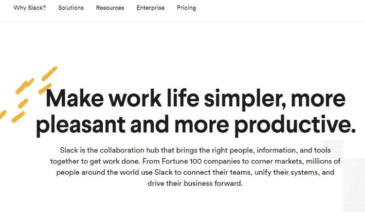 Branding voice and tone example: Slack's About Us page